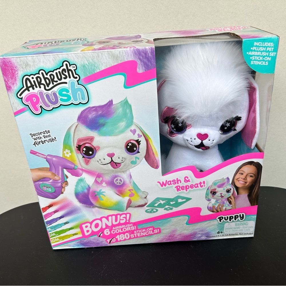 Canal Toys Airbrush Plush Large Puppy! Decorate, wash, Repeat! - Picture 2 of 12
